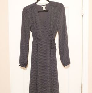 H&M Navy maxi wrap dress